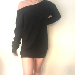 Off The Shoulder Knitted Jumper Dress
